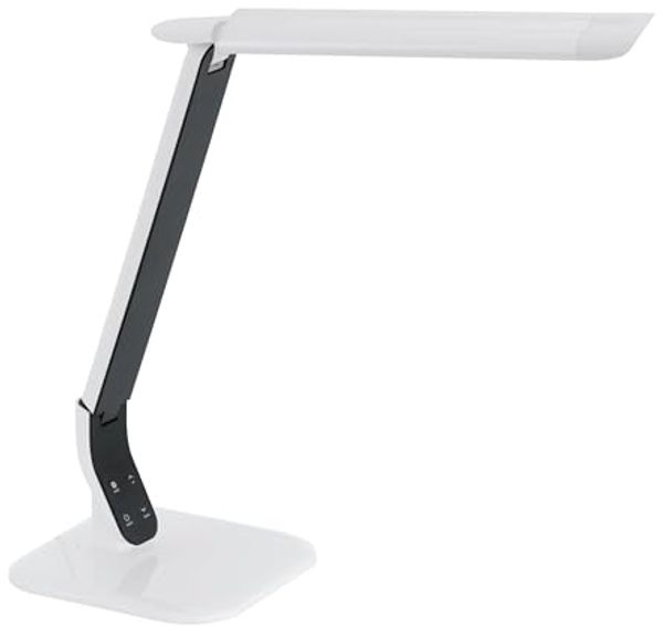 Eglo 93901 LED Schreibtischlampe SELLANO Kunststoff, Stahl weiß 43x18 cm 4W 3000-6500K mit Touchdimmer