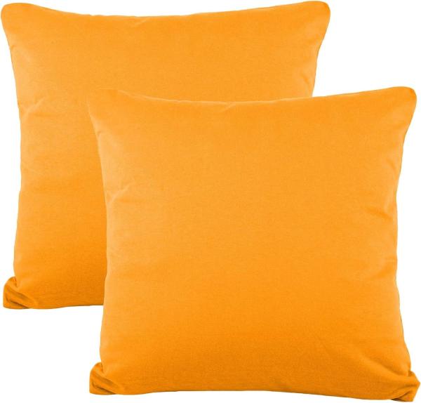 CelinaTex Kissenbezüge BeNature Kissenbezüge Kissenhüllen Jersey 2er Set 40x40 orange