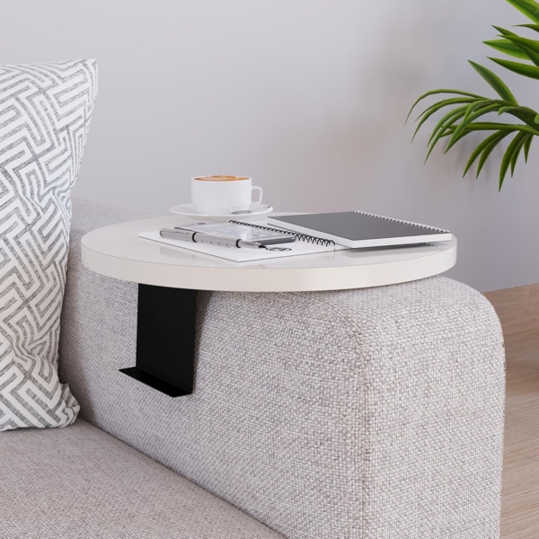 Sofatablett Kuleskyd Ø34cm Creme [en. casa]