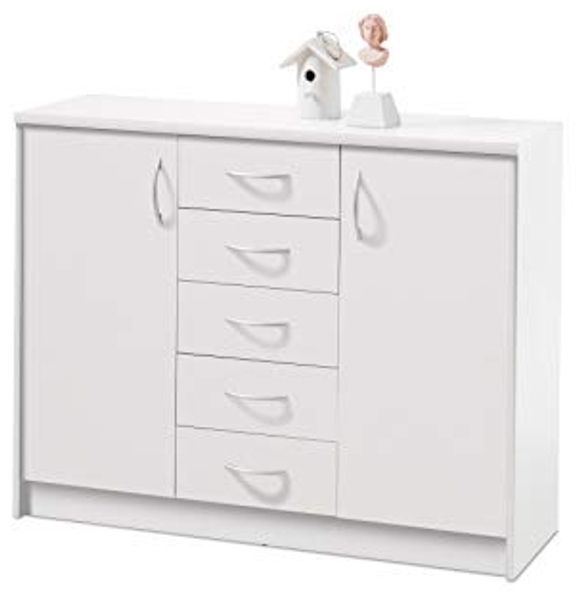 Kommode Olfen / Optimus, Holzwerkstoff, Weiß, 109 x 86 x 35 cm
