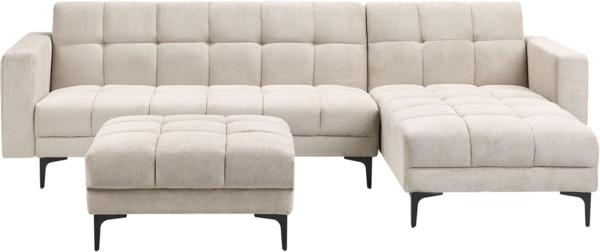 Linksseitiges Ecksofa mit Ottomane ALNES Beige Linksseitig