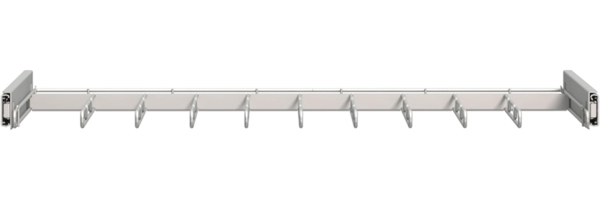 Forte Schach & MATT Hosenhalter-Auszug 80 90, Kleiderschrankzubehör, 9 Bügel, praktisches Add-on, Schlafzimmer, Stauraum, graues Metall, 82 cm breit x 5,2 cm hoch x 50 cm tief Bild 2