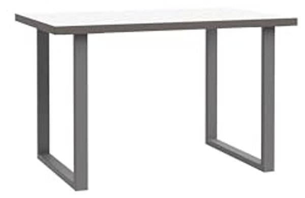Forte 'Keflavik' Schreibtisch, Weiß / Grau, 120 x 74,1 x 75 cm
