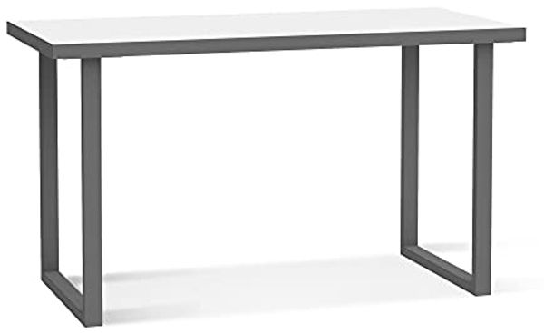 Forte 'Keflavik' Schreibtisch, Weiß / Grau, 120 x 74,1 x 75 cm