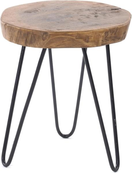 DESIGN DELIGHTS Beistelltisch BEISTELLTISCH "BAUMSCHEIBE", Holz, Metall, Ø 34 cm, Couchtisch