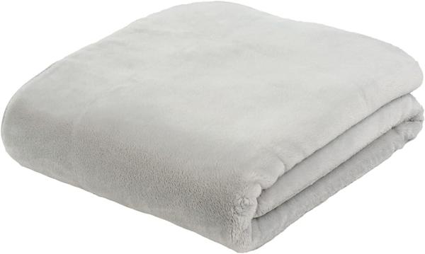 Premium Cashmere Kuscheldecke Tagesdecke Wohndecke 180 x 220 cm - Silber