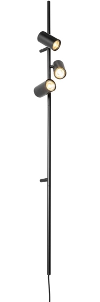 Qazqa Wandleuchte Jeana luxe, ohne Leuchtmittel, GU10, Schwarz, Modern, Stahl, 3-flammig