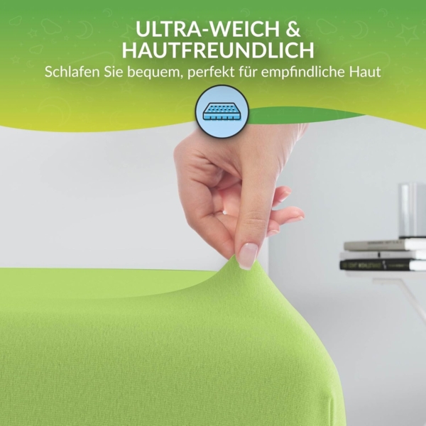 etérea Comfort Jersey Spannbettlaken Jade 200x200 cm - 200x220 cm Bild 3