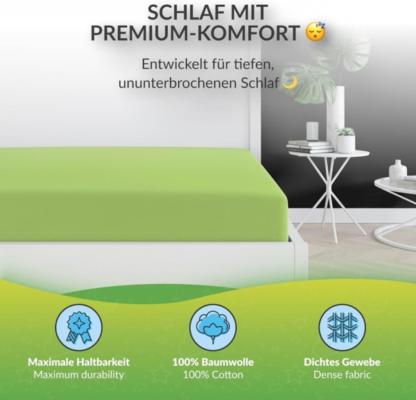 etérea Comfort Jersey Spannbettlaken Jade 200x200 cm - 200x220 cm Bild 2