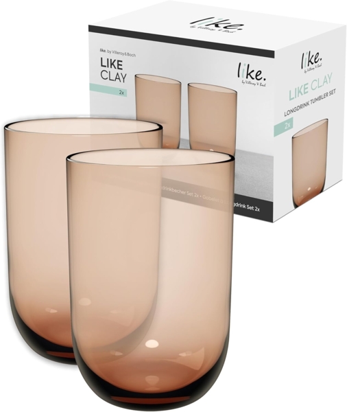 like. by Villeroy & Boch Like Glass Longdrinkbecher 385 ml 2er Set Clay
