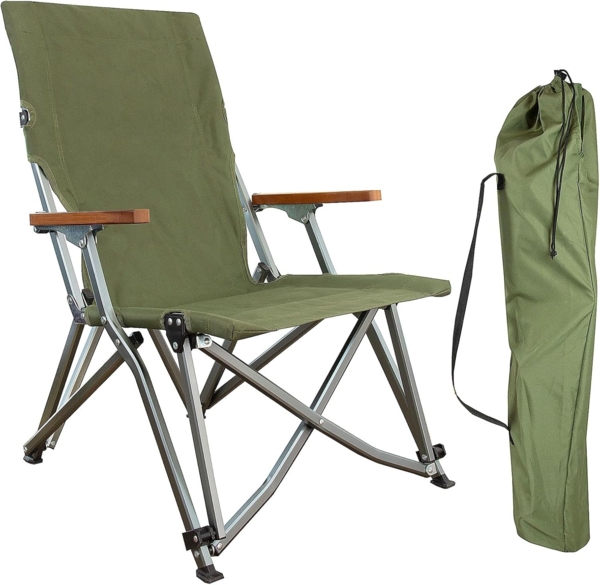 osoltus Faltsessel Lounge Low Campingstuhl Bergen Alu eloxiert oliv grün