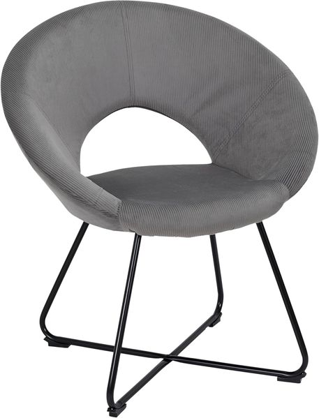 HOME DECO FACTORY, HD0130, Runder Samtsessel Cotele Giulia Grey, Lounge Edition, Möbel, Sitz, Sofa und Sessel, 67 x 84 x 52 cm, Sitzhöhe 52 cm, Grau