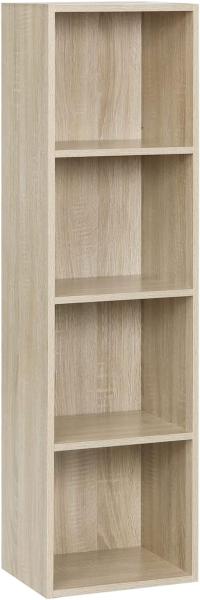 WOLTU Bücherregal Bücherschrank Standregal Aufbewahrungregal Raumteiler Büroregal Aktenschrank 4 Fächer 24 x 106 x 30 cm(BxHxL) SK003hei4