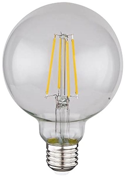 LED 7 Watt Leuchtmittel, Kugel Glas klar, dimmbar, DxH 9,5x14 cm