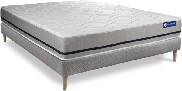 Actimemo soft matratze 130x200 cm + Bettgestell mit lattenrost - Dicke : 20cm - Memory-schaum - H3