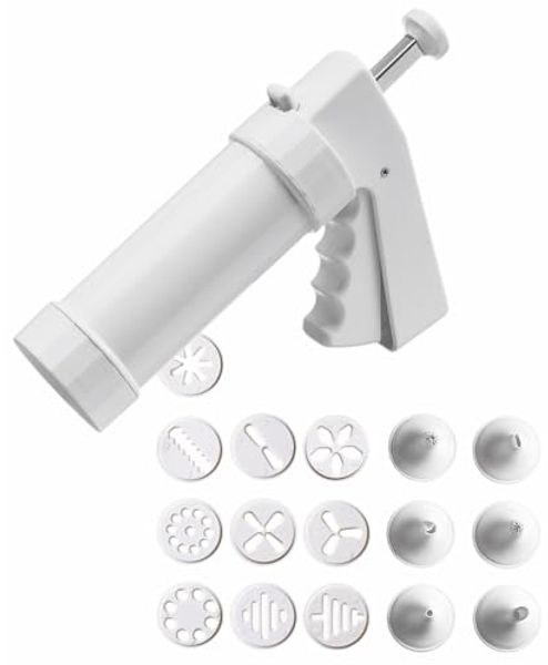 Kaiser Patisserie Gebäckpressen-Set, mit 10 Designscheiben 6 Garniertüllen, 17-teilig, 200ml
