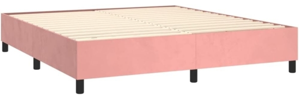 vidaXL Boxspringbett mit Matratze & LED Rosa 180x200 cm Samt 3139822 Bild 5