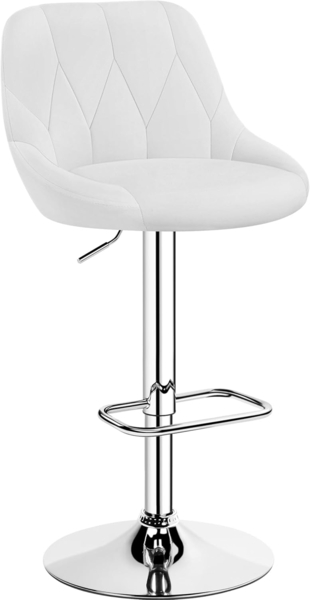 Yaheetech Barhocker 1er Set höhenverstellbarer Barstuhl 360° drehbarer Tresenhocker Polsterhocker mit Kunstleder für Küche/Bar/Salon/Esszimmer, weiß
