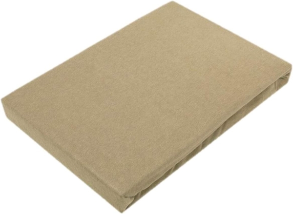 Jersey Spannbettlaken für Wasserbetten Rundumgummizug 200 x 220 cm Sand