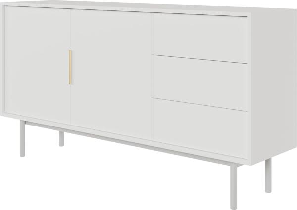 Selsey Viviaro - Sideboard 2-türig mit 3 Schubladen, weiß, 154 cm