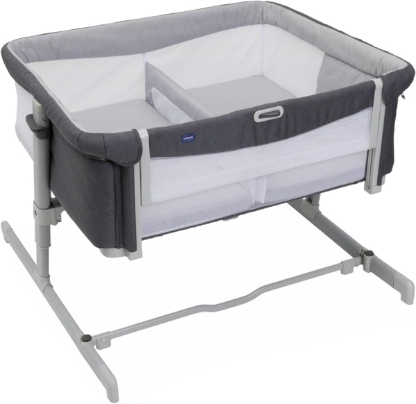 Chicco Next2Me Twins, Beistellbett für Zwillinge, Kompakt und kompatibel mit verschiedenen Betten, Verstellbare Höhe, Optimale Luftzirkulation, Inklusive Matratzen