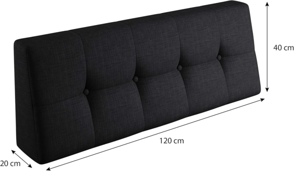 sunnypillow Palettenkissen Kaltschaum Palettenauflage Palettenpolster Palettensofa Sitzkissen Rückenlehne gesteppt 8er Set Black Bild 4