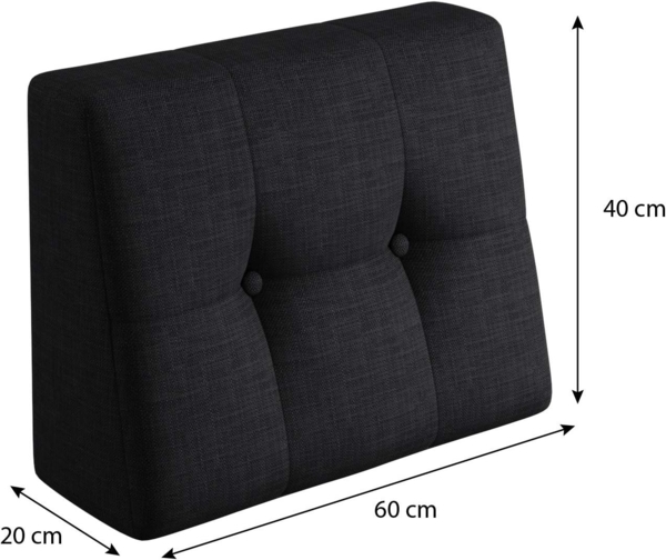 sunnypillow Palettenkissen Kaltschaum Palettenauflage Palettenpolster Palettensofa Sitzkissen Rückenlehne gesteppt 8er Set Black Bild 6