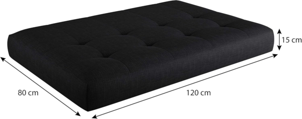 sunnypillow Palettenkissen Kaltschaum Palettenauflage Palettenpolster Palettensofa Sitzkissen Rückenlehne gesteppt 8er Set Black Bild 3