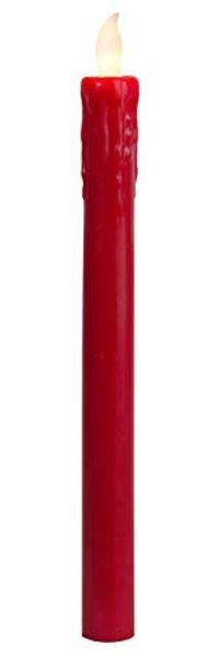 LED-Leuchtkerzen lang, 2er Set, rot.. 25x2,5 cm