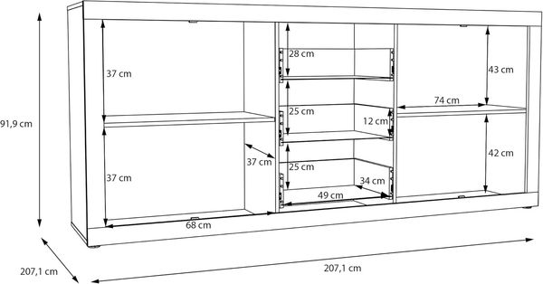 Forte Sideboard Betonoptik Lichtgrau (U39(120)) Bild 7