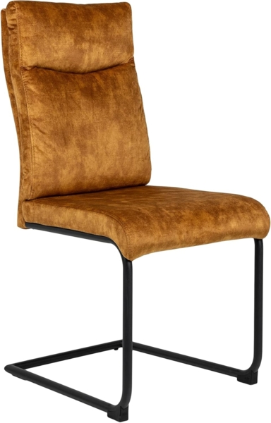 riess-ambiente Freischwinger COMFORT senfgelb, Esszimmer · Samt · Metall · Modern Design