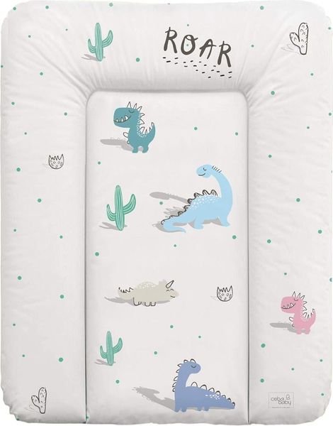 Ceba Baby Weiche Wickelauflage Wickelunterlage Wickeltischauflage 70x50 cm Abwaschbar für Mädchen und Junge - Candy Andy Dino 70x50
