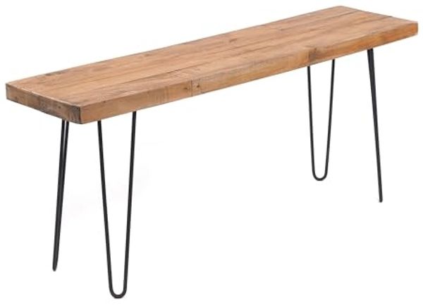 DESIGN DELIGHTS Sitzbank SITZBANK "BOHLE", 120 cm, Altholz massiv, mit Gestell, Esszimmerbank