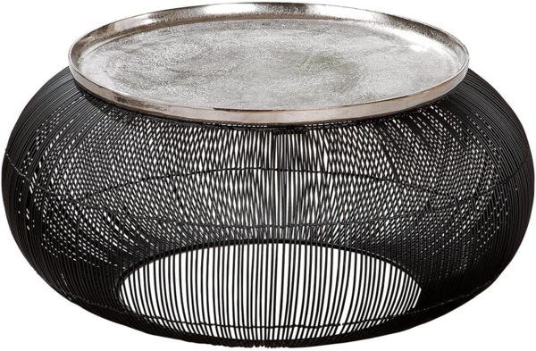 GILDE Tisch Puntual - schwarz-silber - H. 30,5cm x D. 64cm - 42681 Bild 1