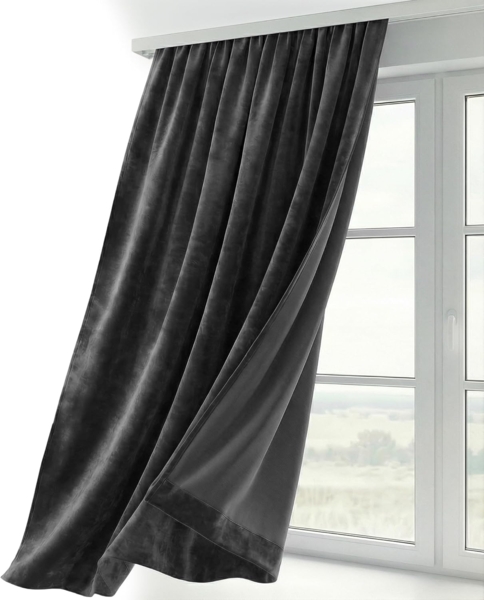 Beautex Verdunkelungsvorhang Samt Vorhang Kräuselband U-Band Gardine Velvet abdunkelnd (1 St), Hakenaufhängung, abdunkelnd