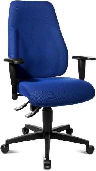 Topstar LT0BK BC6 Bürostuhl Lady Sitness blau mit höhenverstellbaren Armlehnen, 111 x 56 x 45