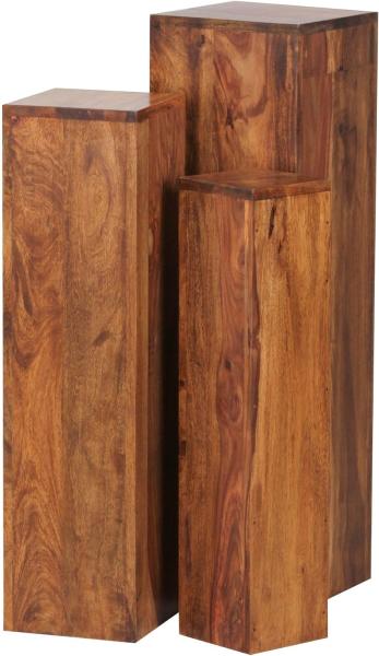 Beistelltisch 3er Set WL1. 566 Massivholz 24,5 x 85 x 24,5 cm Sheesham Tische