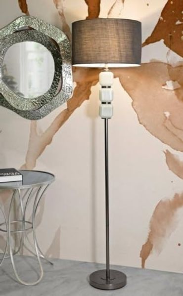 Dmora Stehlampe Bistrita Grau Schirm Fassung E27