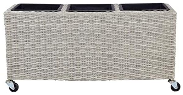 Blumenkübel BELLIS PE Rattan 82 cm Hellbraun