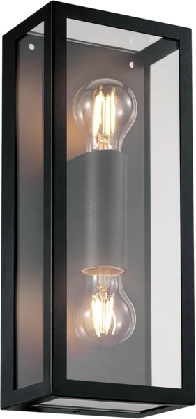 Eglo 98273 Outdoor Wandleuchte ALAMONTE 1 schwarz klar L:15cm H:38cm T:10cm IP44