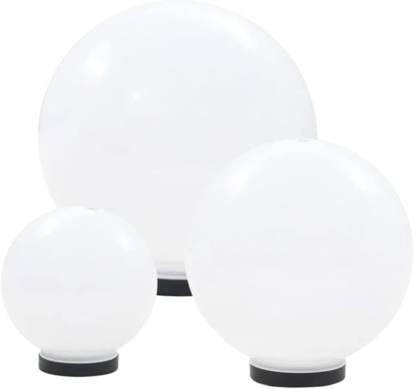 vidaXL LED-Gartenleuchten-Set 3-tlg. Kugelförmig 20/30/40 cm PMMA 50659