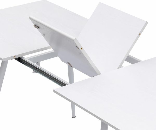 Esstisch Mateo ausziehbar 140-180 x 80 cm 6-10 Personen Küchentisch mit Metallgestell für Küche, Esszimmer Holz Optik Weiß Bild 6