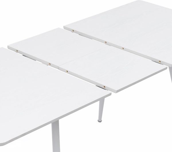 Esstisch Mateo ausziehbar 140-180 x 80 cm 6-10 Personen Küchentisch mit Metallgestell für Küche, Esszimmer Holz Optik Weiß Bild 8