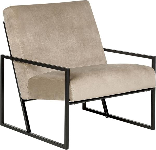 Sessel DELARY Samtstoff Taupe