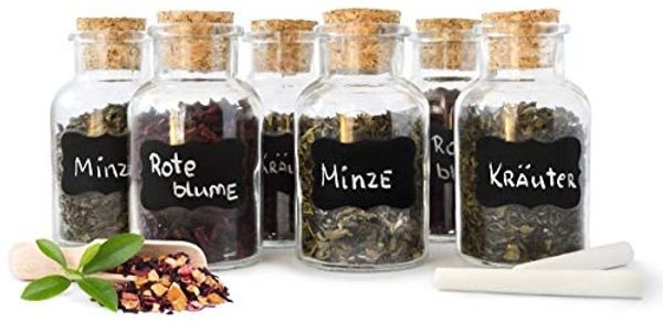 12 Gewürzgläser mit Korkverschluss 180ml Vorratsdose Gewürzdosen Glasdose
