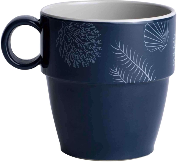 Kaffee Pot Mug, Melamin, navy weiss - Serie Living einzeln
