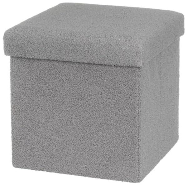 Faltbarer Sitzsack aus MDF und Stoff in Hellgrau