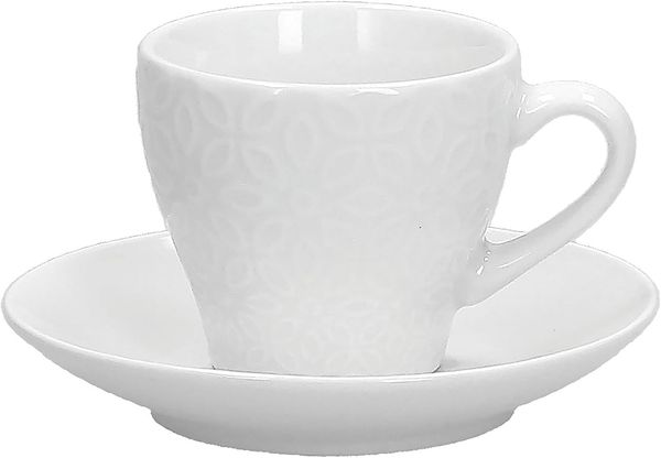 Tognana Set 6 EspressoTasse Margaret, Porzellan, Weiß