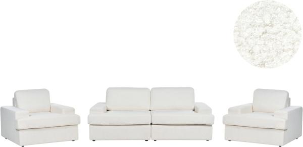 Sofa Set Bouclé cremeweiß 5-Sitzer ALLA