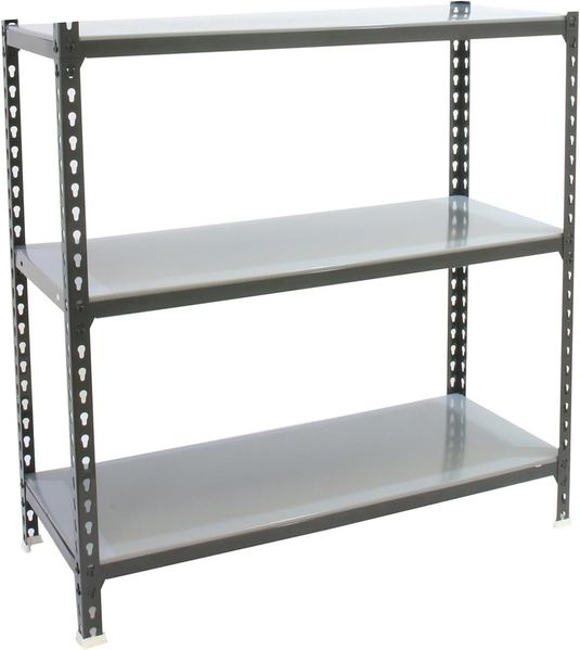 Simonrack Schwerlastregal, Lagerregal, 100 x 100 x 50 cm, Metallregal, Kellerregal, Biegestelle 180 kg, 3 Fachböden, Anthrazit/Verzinkt - Simonclick